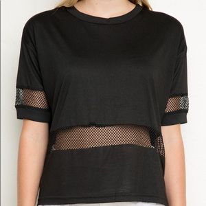 RARE Brandy Melville T-Shirt with Mesh Cutout
